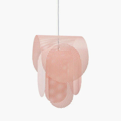 Modern perforerad metallpendel i rosa för kök matsal vardagsrum och sovrum
