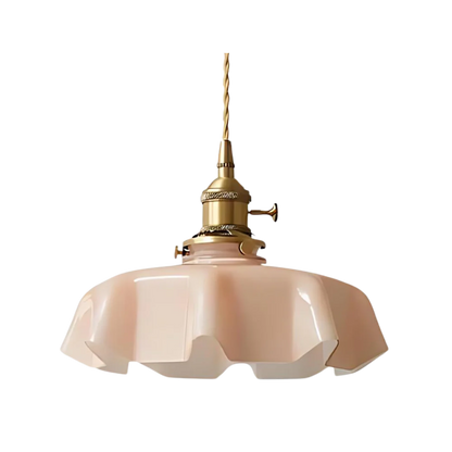 Retro pendellampa i glas och mässing med klassisk design för kök och matsal