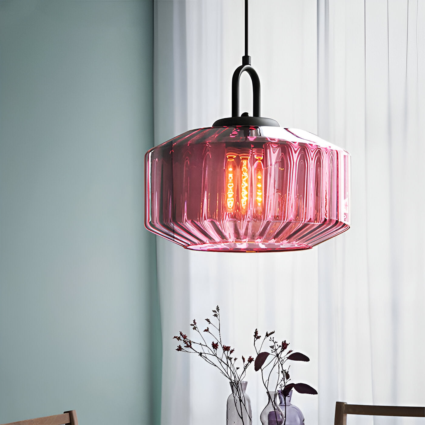 Retro glas pendellampa i nordisk design för sovrum vardagsrum matsal