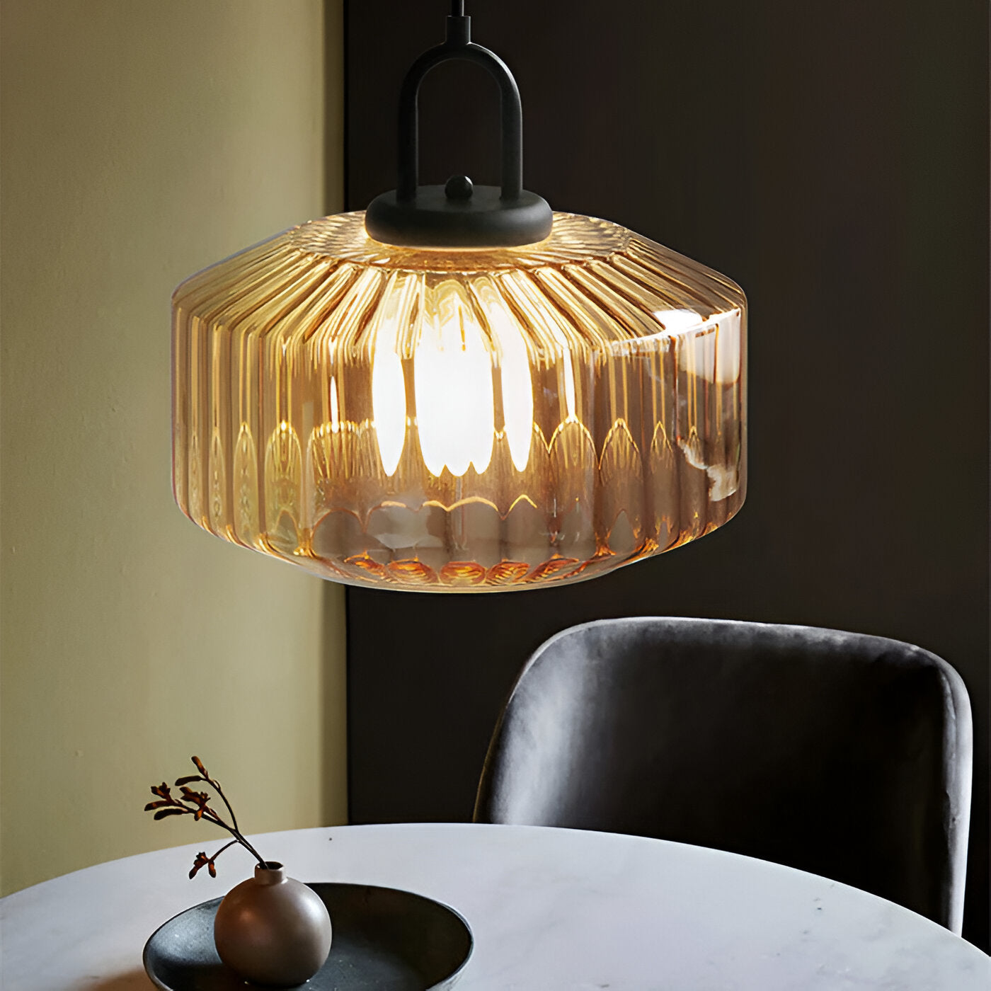 Retro glas pendellampa i nordisk design för sovrum vardagsrum matsal