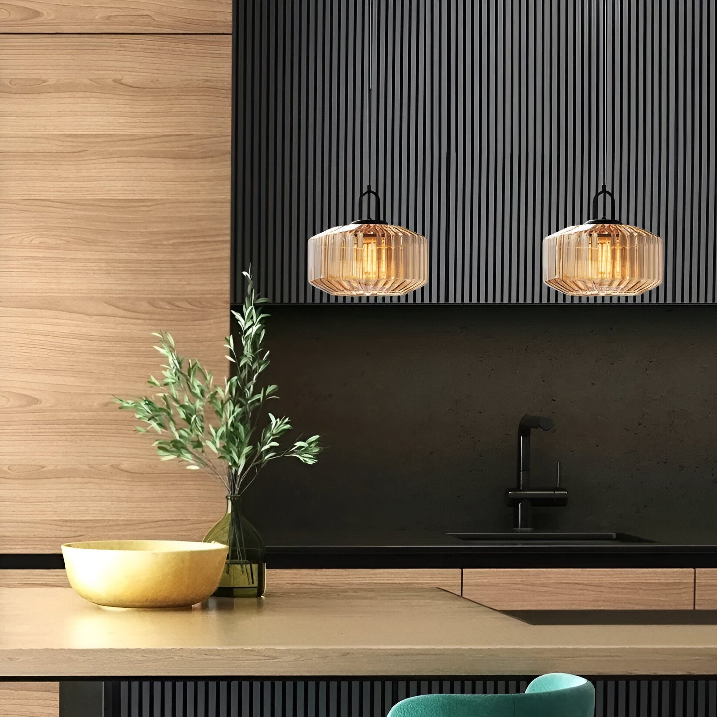 Retro glas pendellampa i nordisk design för sovrum vardagsrum matsal
