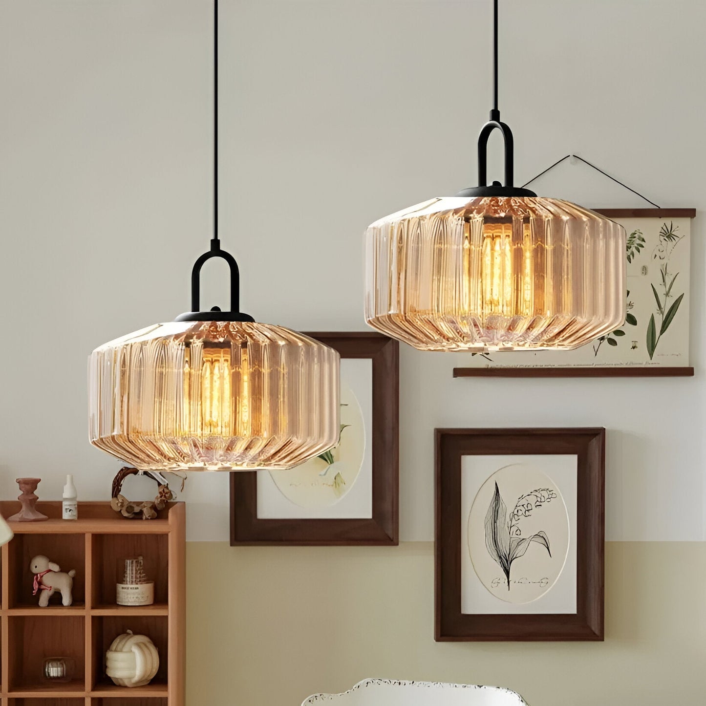 Retro glas pendellampa i nordisk design för sovrum vardagsrum matsal