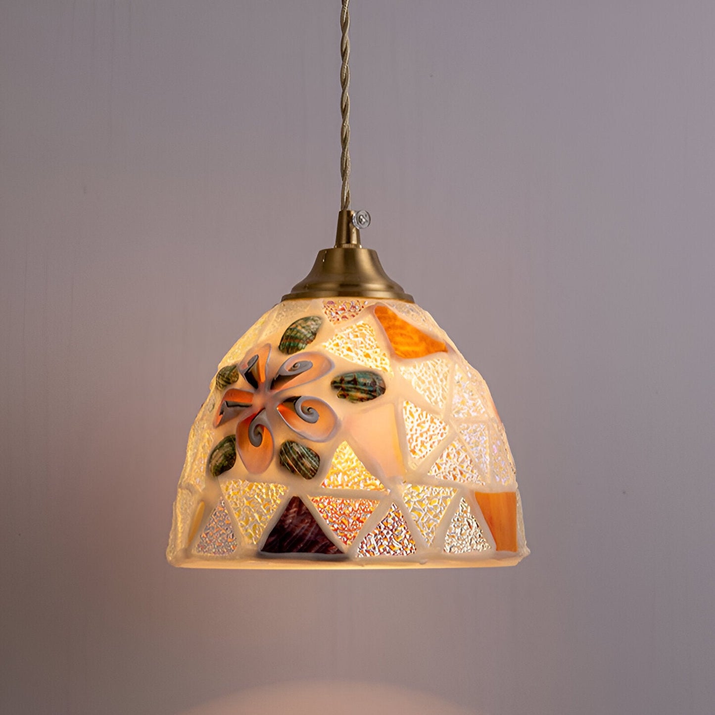 Färgglad mosaikpendel i glas för restaurang, sovrum och japansk inredning
