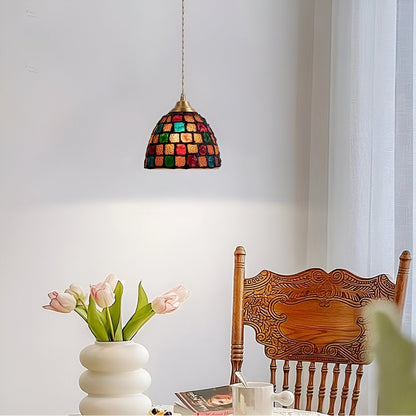 Färgglad mosaikpendel i glas för restaurang, sovrum och japansk inredning
