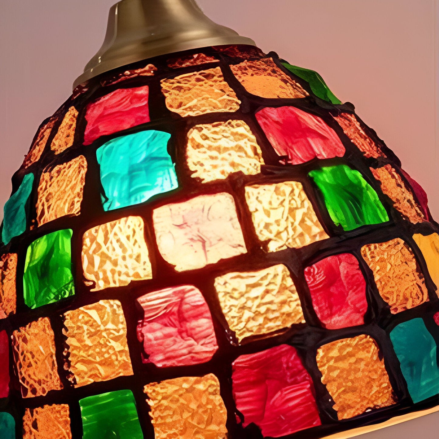 Färgglad mosaikpendel i glas för restaurang, sovrum och japansk inredning