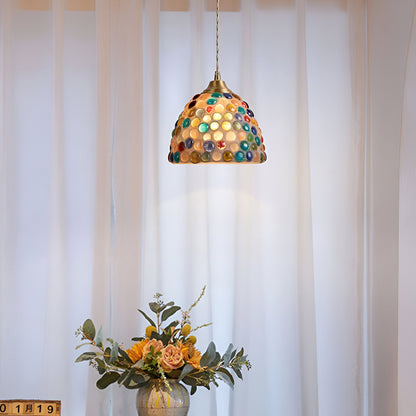 Färgglad mosaikpendel i glas för restaurang, sovrum och japansk inredning