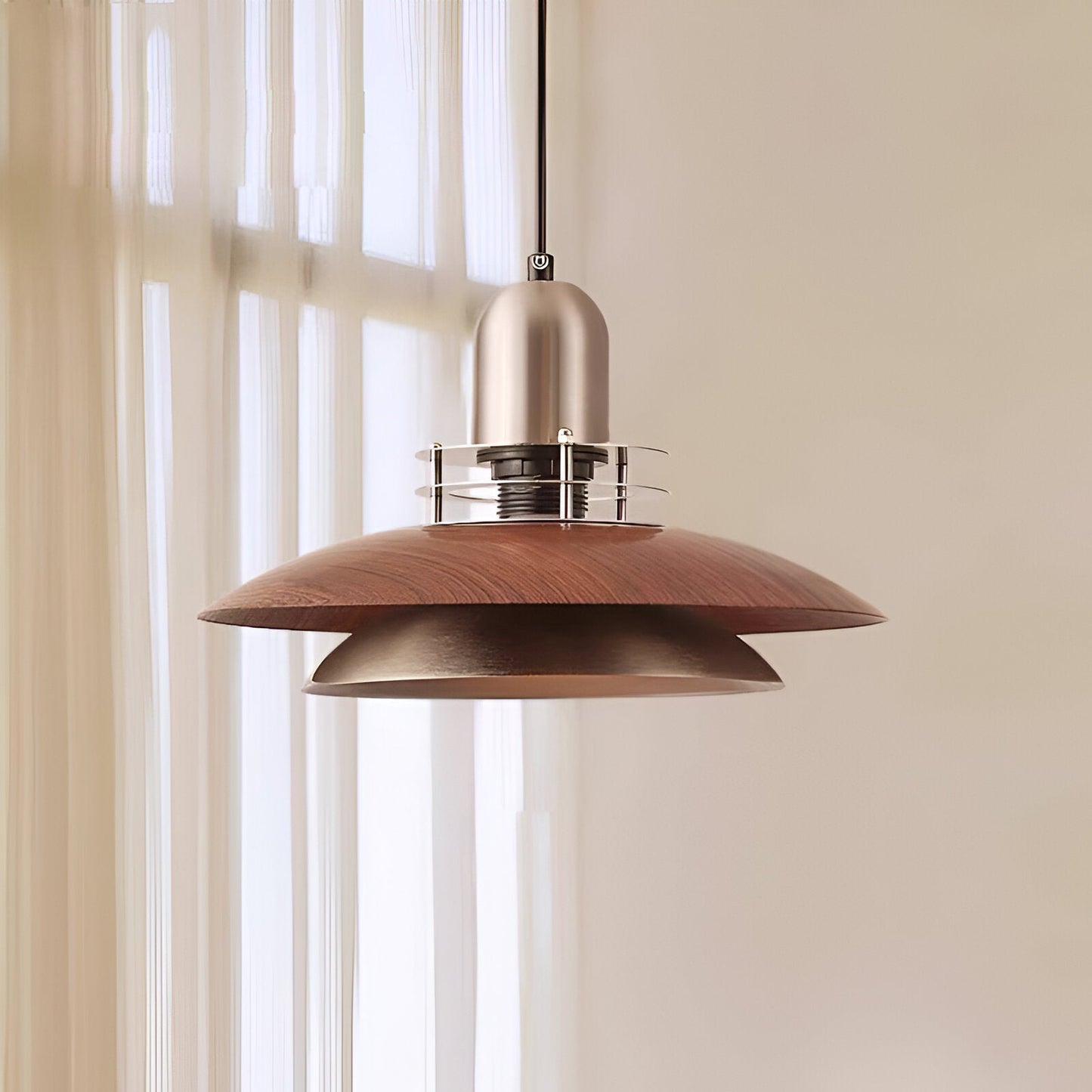 Retro pendellampa i smidesjärn med flygande tefat-design för matsal bar och vardagsrum