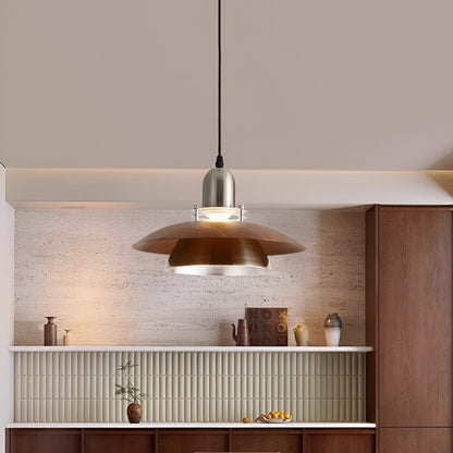 Retro pendellampa i smidesjärn med flygande tefat-design för matsal bar och vardagsrum