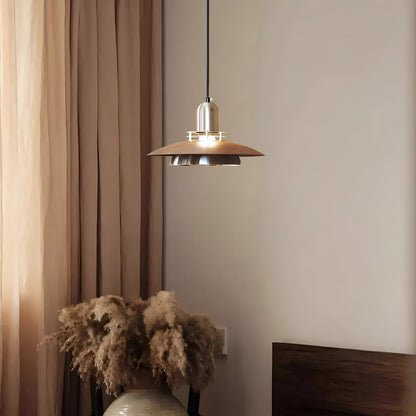Retro pendellampa i smidesjärn med flygande tefat-design för matsal bar och vardagsrum