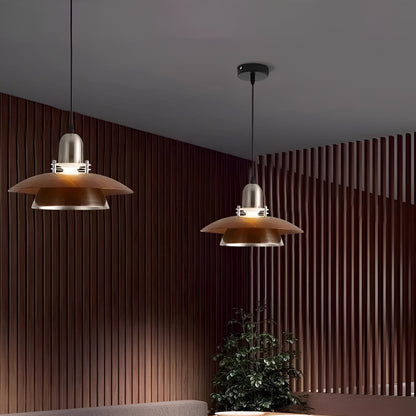 Retro pendellampa i smidesjärn med flygande tefat-design för matsal bar och vardagsrum