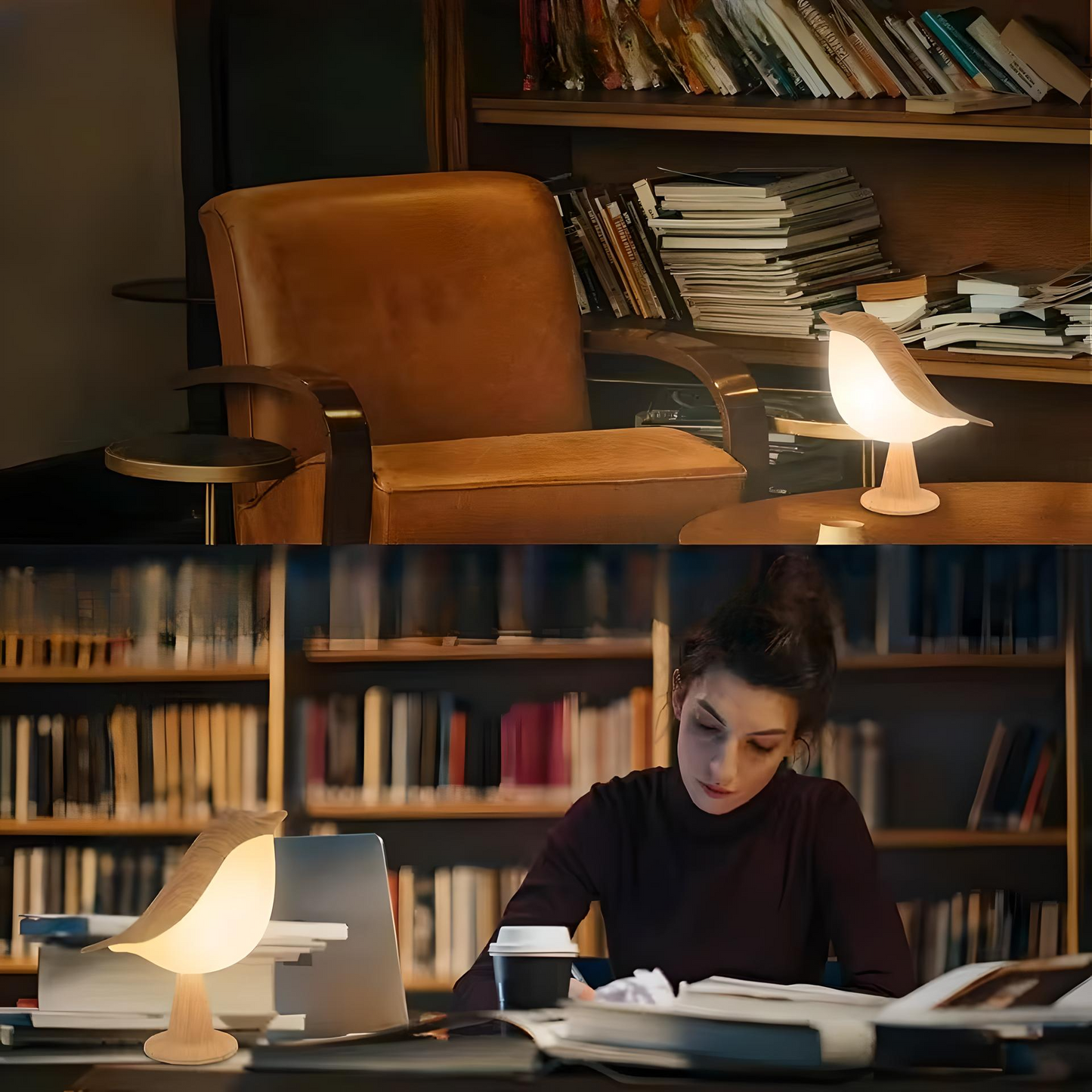 Lumi | Uppladdningsbar fågellampa med touchfunktion och dekorativ design