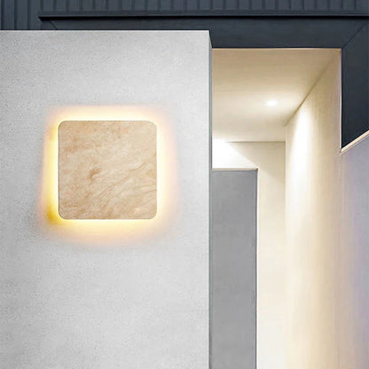 Vägglampa i naturmarmor – IP65 vattentät LED-belysning