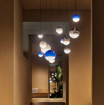 Modern färgglad glasboll pendellampa för matsal, vardagsrum och hotell