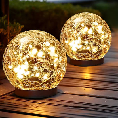 Lumiorb | Solar spruckna glas klotlampor IP65 för uteplats, trädgård och gård