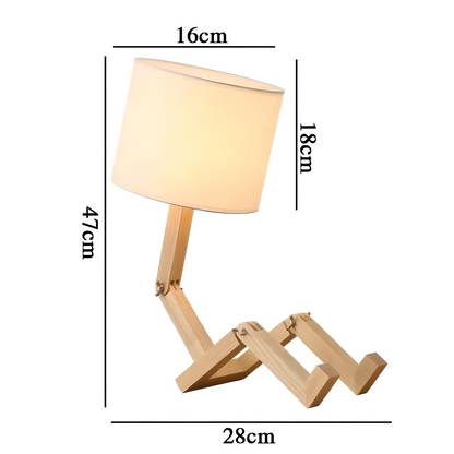 Mello | Bordslampa i trä med tygskärm och stilren design för heminredning