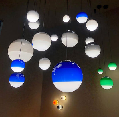 Modern färgglad glasboll pendellampa för matsal, vardagsrum och hotell