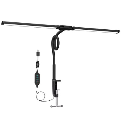 Brightflex Pro | Dubbel LED skrivbordslampa med klämma, ögonskydd, 3 lägen och USB