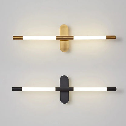 Modern lång roterbar LED vägglampa i minimalistisk metallisk design