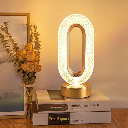Lunavia | 3D kristall touchlampa – uppladdningsbar dimbar nattlampa med LED