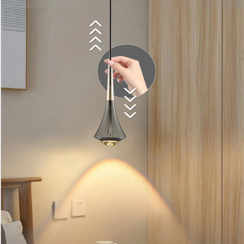 Elegant smal LED pendellampa modern minimalistisk design