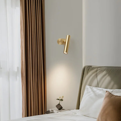 Modern vägglampa i koppar med LED för sovrum och arbetsrum