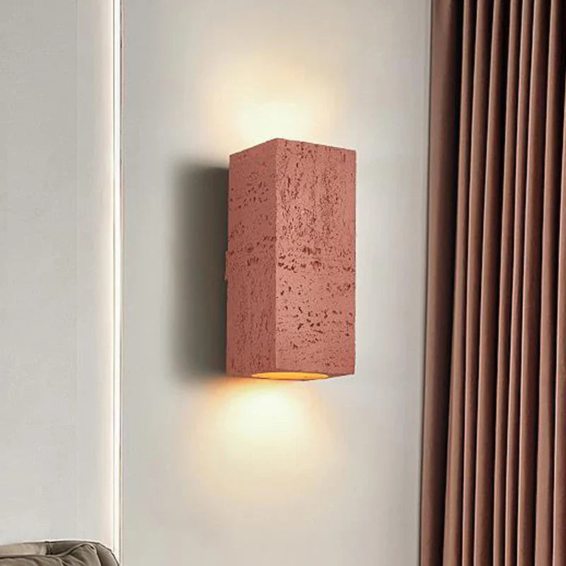 Wabi-sabi vägglampa i betong med nordisk design och varm LED-belysning