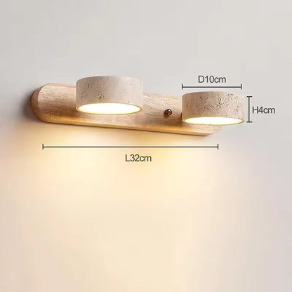 Tanso | Japanskinspirerad vägglampa i marmor och trä med mjukt LED-sken