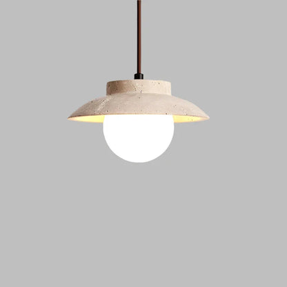 Elegant nordisk pendellampa i natursten med LED för sovrum och vardagsrum