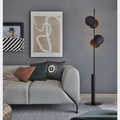 Typo | Nordisk svart minimalistisk golvlampa med LED-belysning uppåt och nedåt