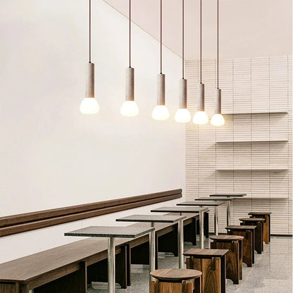 Modern LED pendellampa i sten minimalistisk design