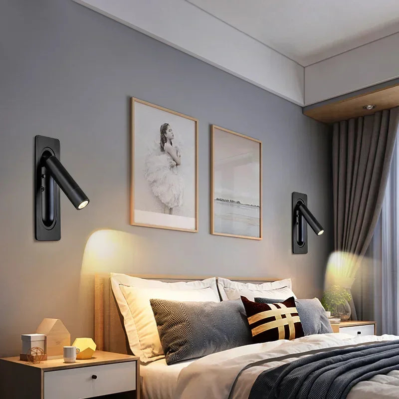 Modern LED-vägglampa med roterbar arm