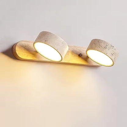 Tanso | Japanskinspirerad vägglampa i marmor och trä med mjukt LED-sken