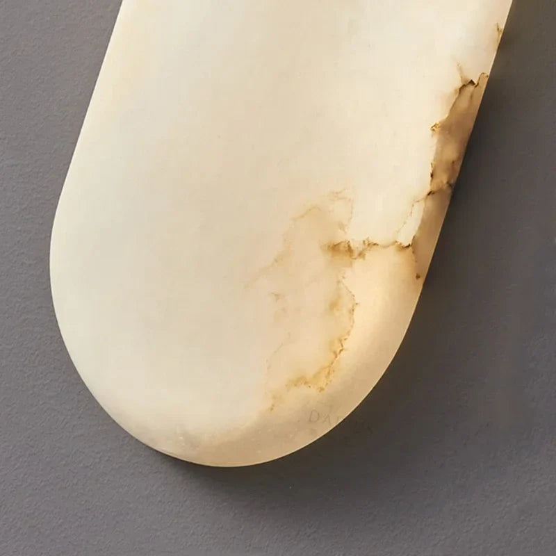 Elliptisk vägglampa i europeisk stil med imitation av marmor