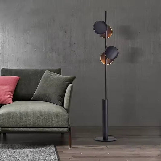 Typo | Nordisk svart minimalistisk golvlampa med LED-belysning uppåt och nedåt