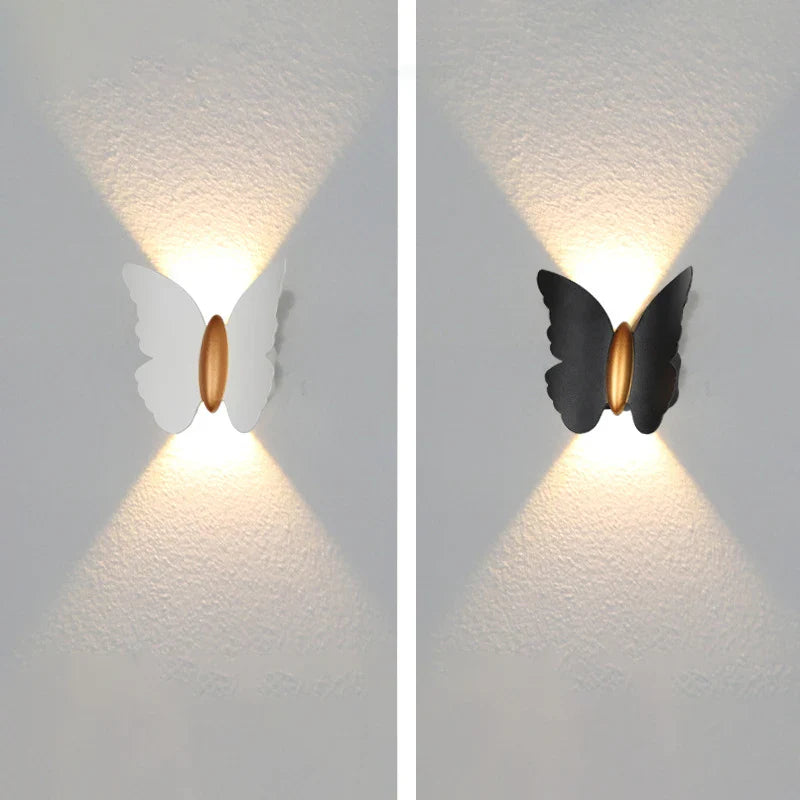 Vattentät fjärilsformad vägglampa i aluminium för utomhusbruk