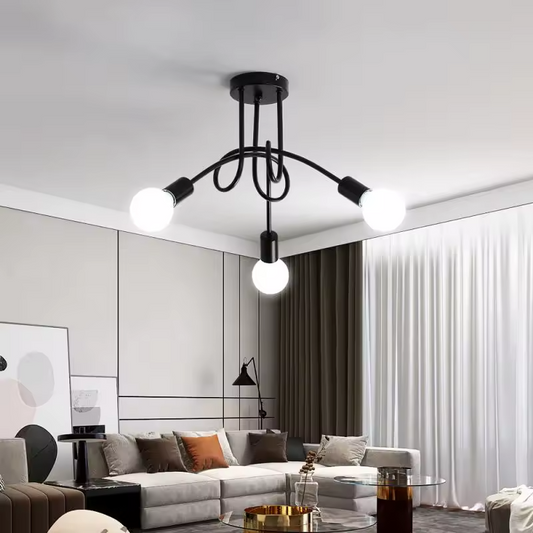 Arkel | Svart taklampa i metall med 3 ljuspunkter och modern design