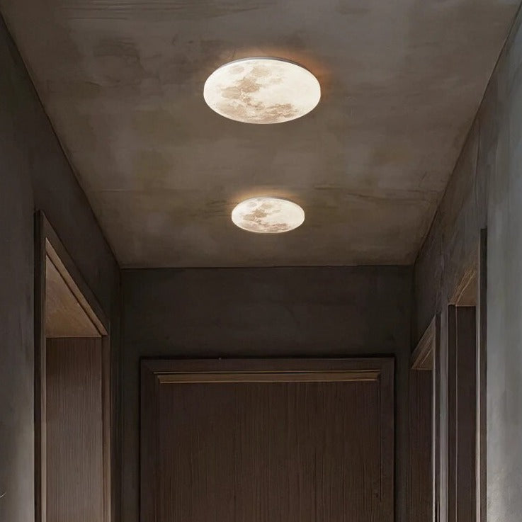 Modern nordisk taklampa med rund måndesign för sovrum och hall