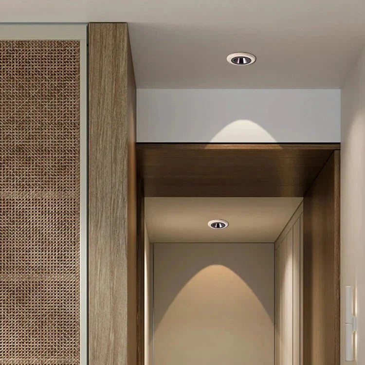 Travertin Infälld LED-Spotlight – Minimalistisk Takspot i Naturlig Sten