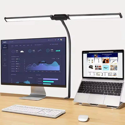 Brightflex Pro | Dubbel LED skrivbordslampa med klämma, ögonskydd, 3 lägen och USB