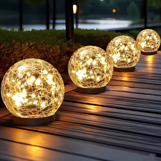 Lumiorb | Solar spruckna glas klotlampor IP65 för uteplats, trädgård och gård
