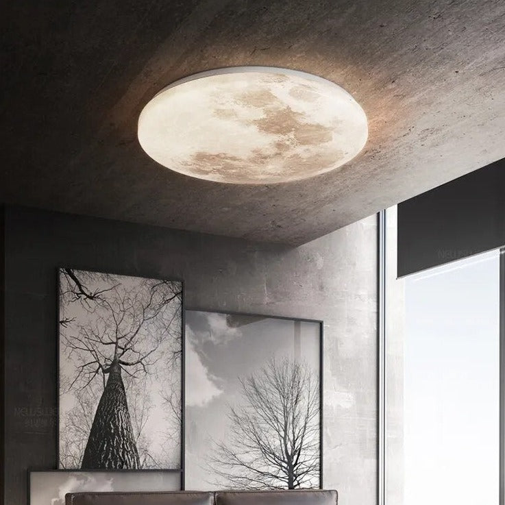 Modern nordisk taklampa med rund måndesign för sovrum och hall