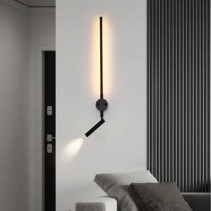 Minimalistisk vägglampa i metall med justerbar LED-belysning