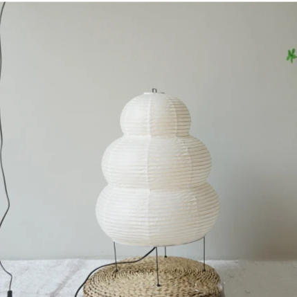 Japansk golvlampa i rispapper med konstnärlig design för vardagsrum sovrum