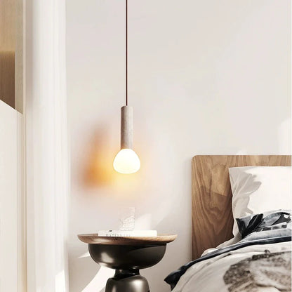 Modern LED pendellampa i sten minimalistisk design