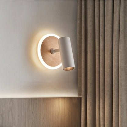 Nordisk roterbar LED-vägglampa med rund design för sovrum och läshörna