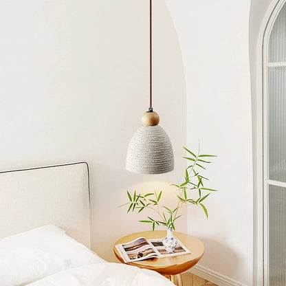 Retro krämfärgad LED takpendel i aluminium för sovrum och vardagsrum
