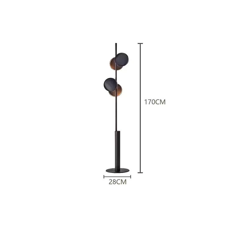 Typo | Nordisk svart minimalistisk golvlampa med LED-belysning uppåt och nedåt