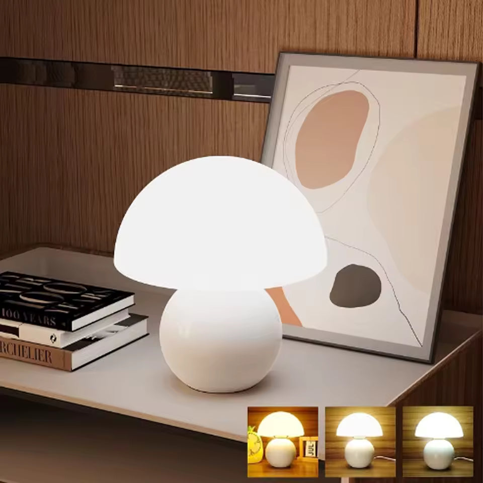 Mushglow | Mini svampformad bordslampa för sängbord, skrivbord och vardagsrum
