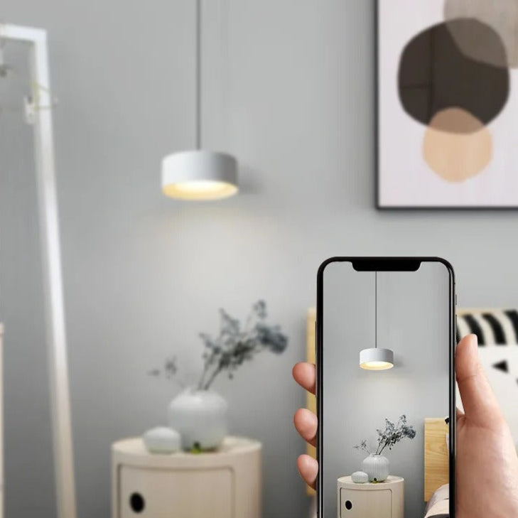 Modern rund akryl taklampa med aluminiumram och LED för sovrum kök matsal