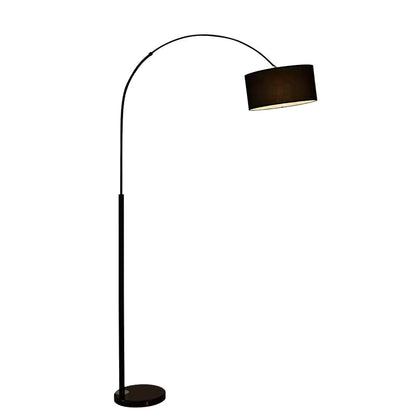 Halden | Nordisk båge golvlampa med tygskärm och energieffektiv LED-belysning